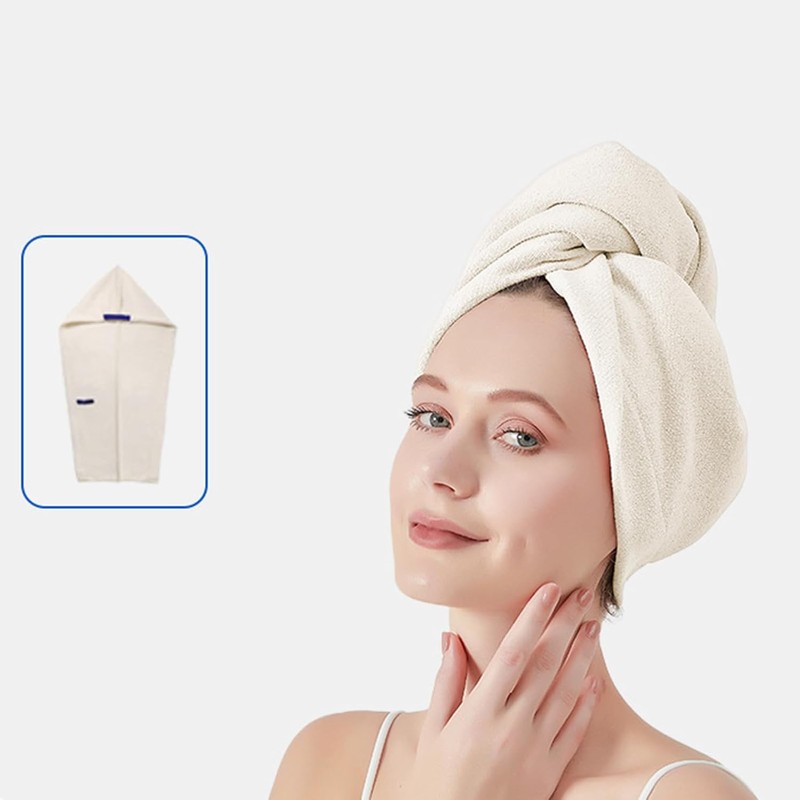 Turbante de cabello de secado rápido con microfibra absorbente para