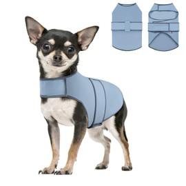 Uadonile Dog Anxiety Shirt,Dog Anxiety Jacket Calming Vest for Thunderstorm,Travel,Separation, Calming Coat Wrap for Dogs, Pet Stress Relief Anxiety Jacket (Misty Blue, Small)