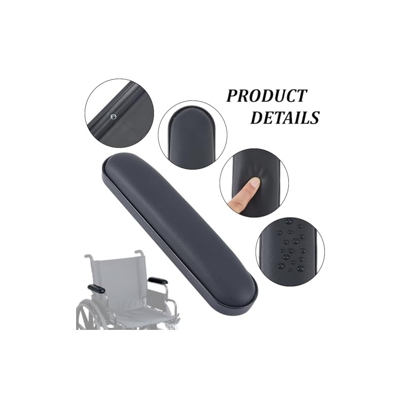 2PCS Soft Black Ergonomic Arm Pad Cushion Replacement Universal PU