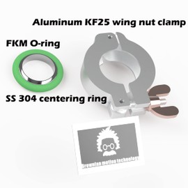 bmotiontech ISO-KF Flange KF25 Wing nut clamp Sets with Stainless Steel Centering Ring and FKM viton O-Ring (KF25 2 Sets)