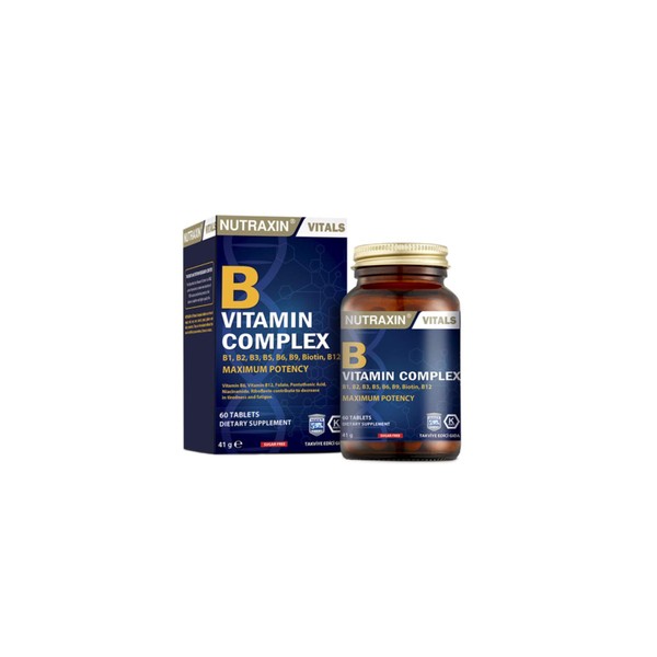 Nutraxin B Complex Vitamin 60 Kapsül Takviye Edici Gıda