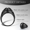 Kakonia Retro Tiger Eye Stone Mens Rings, Black Onyx Rings