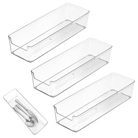 Rainmae Cutlery Storage Organizer, Plastic Pantry and Kitchen Storage, Plastic Cutlery Utensil Caddy for Kitchen Countertop Organization, Holds Fork, Knife, Spoon, Silverware Tableware Storage Box