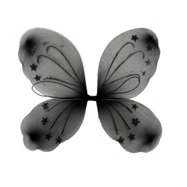 Zac's Alter Ego Very Large Black Fairy Butterfly Wings with Glitter Star Design