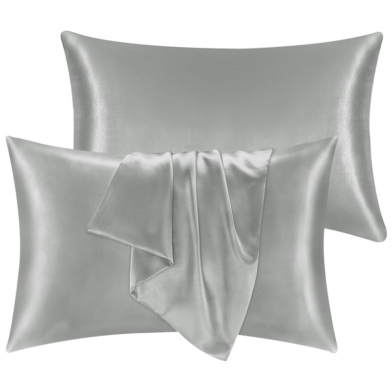 Moonlight Bedding Satin Silver Pillow Cases 2 Pack - Pillowcase