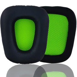Replacement ear pads, compatible with Razer Chimaera, Razer Electra V1, V2 headphones. New soft protein leather combined with high-density memory foam, ACCIUK replacement ear pads 1 pair (black green)