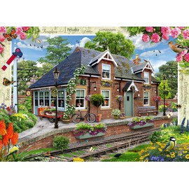 Ravensburger Country Cottage Collection No.13 Railway Cottage 1000 Piece Jigsaw Puzzles for Adults and Kids Age 12 Years Up