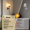Battery Operated Crystal Wall Sconces Set of 2, Black Wireless