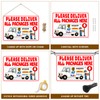 14 x 10" Delivery Signs for Packages, Please Deliver All