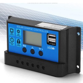 Solar Charge Controller, 60A/50A/40A/30A/20A/10A 12V 24V Auto Solar Charge Controller PWM Controller (30A)