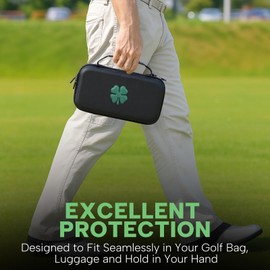 Golf Glove Holder Case with Glove Shaper - Golf Accessories Organizer for Men & Women, Premium Protective Storage Case with Carabiner Fits Golf Bags (Black)