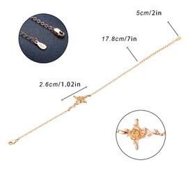 CUOKA MIRACLE Cross Bracelet, S925 Sterling Silver Rose Flower Bracelet Rose Gold Jewelry Crucifix Bracelet Religious Christmas Gifts for Women Men Teen