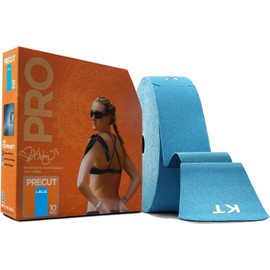 KT Tape, Pro Synthetic Kinesiology Athletic Tape, 150 Count, 10" Precut Strips, Laser Blue