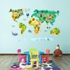 202 Wall Tattoo World Map with Animals Children's Room Wall