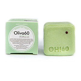 Shampoo en barra de Oliva. Oliva60. Cabello normal a graso. Sin sulfatos, Con aceite de argán, macadamia, extracto de aloe, provitamina B5. 100 gr. (Limoncillo romero).