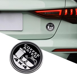 3D Metal Car Badges Emblems, Coffee Badge Rated Car Emblem, 4 x 4 Metal Automotive Badge, Round Emblem Decals, Car Exterior Emblems Badge Compatible with Jeep Wrangler Vehicles Trucks SUV
