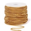 33 Feet 18K Gold PVD Plated Stainless Steel Curb Chain