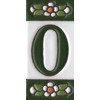 Green Floral Ceramic House Numbers & Letters Tile Size 7.5cm