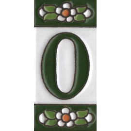 Green Floral Ceramic House Numbers & Letters Tile Size 7.5cm x 3.5cm 2 to 10 Tile Frames (0)