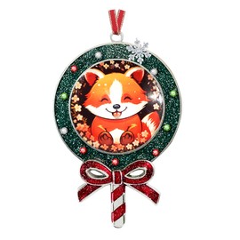 XUTAI Cute Red Panda Arts Christmas Ornaments Christmas Tree Ornament Lollipop Candy Cane Christmas Decorations Holidays Ornaments Christmas Crafts Pendants for Home Party