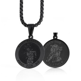 Wolentty Saint Sebastian Necklace - Patron Saint of Athlete Medal for Baseball Football Basketball Wrestling Hockey Sports (Wrestling)