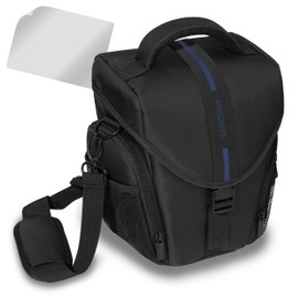 Essex Large SLR Case with Rain Cover and Screen Protector for Nikon D750/D800/D3100/D5100 /Canon EOS 77D/70D/760D/1200D/5D Mark III Camera - Blue