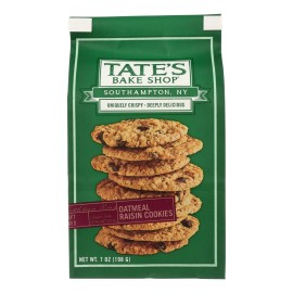UD Tate's Bake Shop Fresh Oatmeal Raisin Cookies 7 oz Case of 12 in Nutty-Sweet Box Packaging