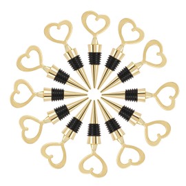 24PCS Wedding Favor for Guests,Matal Alloy Heart Wine Bottle Stopper Champagne Saver with Gift Box for Party Souvenirs Gift Supplies Decoration by WeddParty (Golden Heart with Bag)