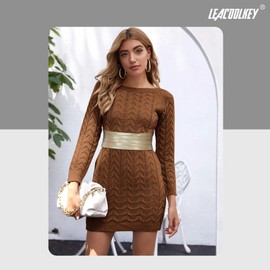 LEACOOLKEY Women Wide Leather Belt for Dress Wide Elastic Stretchy Belt for Women Obi Belt Wide Cinch Belt Thick Belt (Gold,Suit for Waist Size 35"-42")