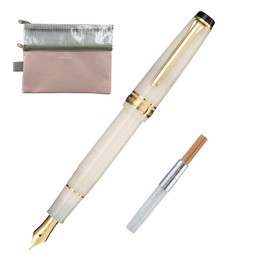 Sailor Fountain Pen (MF) Shikiori Snow Moon Sky Leaves Harvest Moon with converter ＆ W zipper case (Japan Import)(11-1224-303)