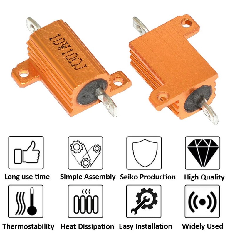ETOPARS 2 Pcs 10W 100 Ohm 5% Aluminium Casing Wirewound