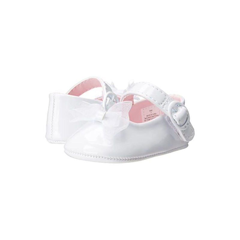Baby Deer Patent SM with Bow Mary Jane (Infant), White,