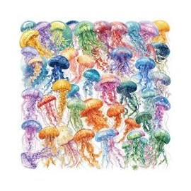 50PCS Transparent Jellyfish Stickers for Water Bottle,Scrapbook,Helmet,Bike,Car,Laptop,Skateboard,Luggage,Kawaii Aesthetic Sea Animals Vinyl Decal,Adults Teens Sticker,Trendy Cartoon Graffiti Sticker