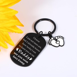 First Time Dad Gifts Gender Reveal Ideas Pregnancy Announcement for Husband Men New Daddy Keychain Fathers Day Father to Be Expecting Dad Gifts Fathers Day