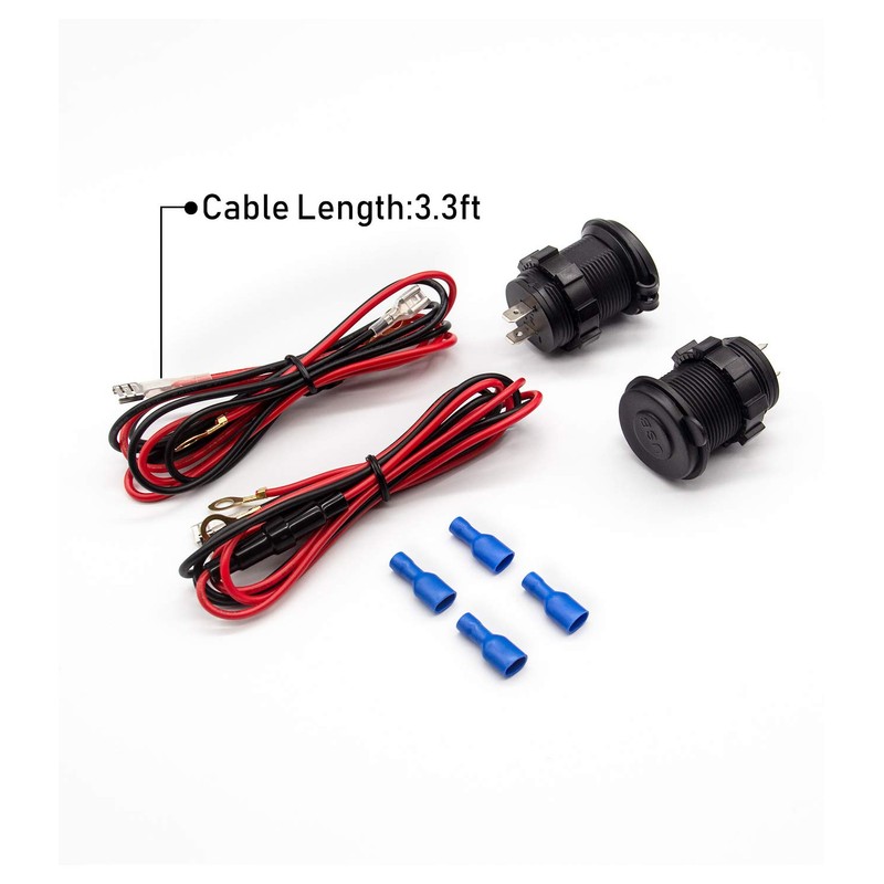 Dual USB Charger Socket Waterproof Power Outlet 12V/24V 2.1A &