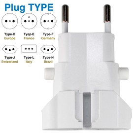 ROAD WARRIOR Worldwide Travel Plug Adapter European/UK/Australia/USA/India/Brazil/China Does Not Convert Voltage RW101WH