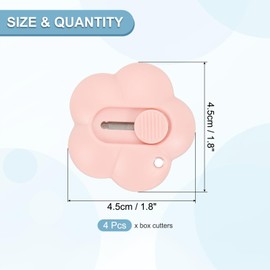 PATIKIL Box Cutters, 4 Pcs Retractable Letter Opener Cloud Shaped Small Package Opener Envelope Slitter for DIY Envelope Mail Opening Paper Cutting, Pink (1.8x1.8Inch)