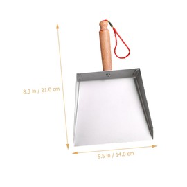 Healeved Dustpan Brooms Long Handled Pan Tabletop Cleaning Tool Heavy Duty Dust Pan Dust Pan with Handle Mini Pickaxe Small Little Housekeeping Helper Home Mini Pan Stainless Steel Silver