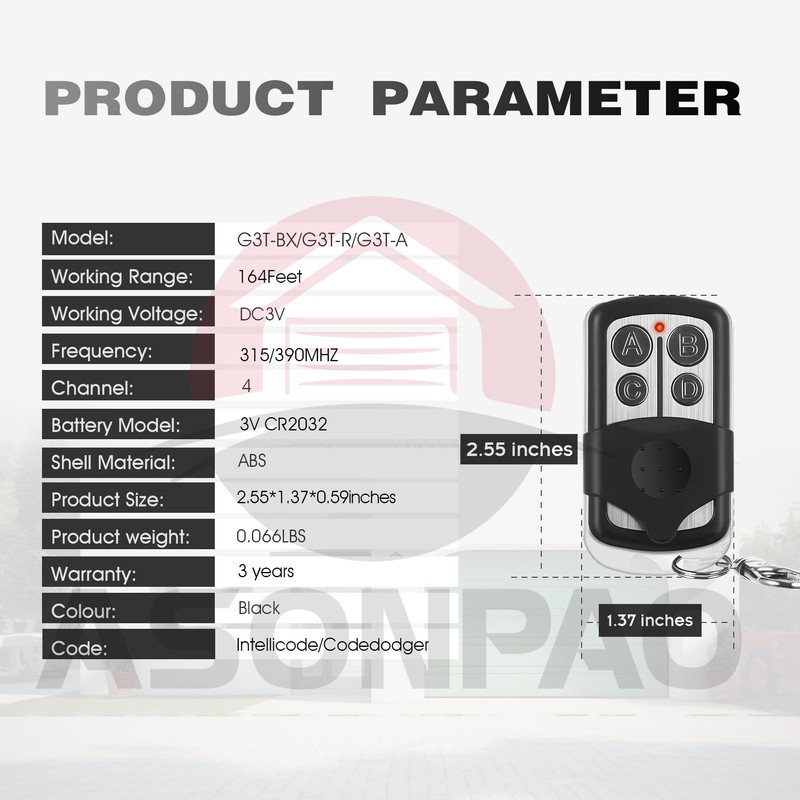 2X Genie Overhead Door Garage Door Opener Remote Replacement G3T-R