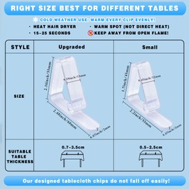 32 Upgraded Tablecloth Clips,Thicker Wider Clear Tablecloth Clips,Plastic Table Cloth Hold Down Clips Table Cloth Holder Cover Clamps for Restaurant Picnics Marquees Weddings Graduation Party.