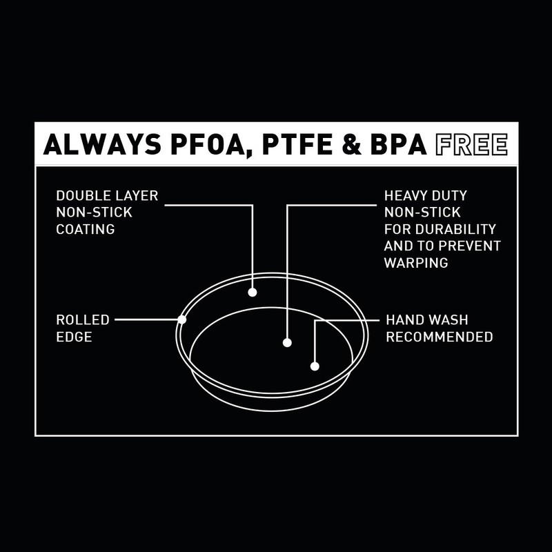 MASTERPRO MPHB74 Oval Pie Dish, Carbon Steel/Black