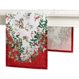 Maison d' Hermine Noel 100% Cotton Table Runner Farmhouse Tabletop Cover for Home Kitchen Dining Décor Parties Family Dinners Wedding Thanksgiving/Christmas (37cm x 230cm)