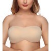DotVol Women's Large Sizes Underwired Unpadded Bandeau Strapless Multiway Bra,