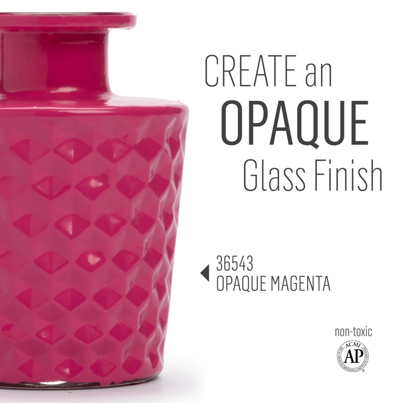 FolkArt Murano Opaque Acrylic Glass Paint, Magenta, Perfect for Indoor