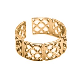 MAJALE Barcelona Flower Women's Ring Panot Ring Heavy Duty Nickel Free Stainless Steel Ideal Souvenir Designed in Barcelona, Metal, No Gemstone