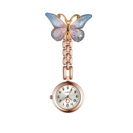 Oidea Nurse Watches for Women: Butterfly Brooch Nurse Watch Clip On Fob Watch Easy to Read Quartz Lapel Watch Hanging Pocket Watch for Doctor Nurse Style b