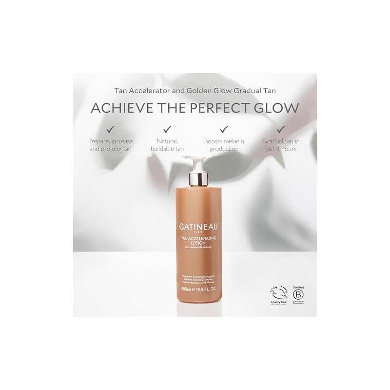GATINEAU Tan Accelerating Lotion 400ml + Golden Glow Gradual Tan
