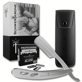 Schwertkrone Razor, Stainless Steel + 100 Half Derby Interchangeable Blades + Carry Bag for Men, Men’s Razor Set for Beginners and Advanced Users