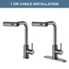 AVSIILE Kitchen Faucet with Pull Down Sprayer, Gun Grey Waterfall