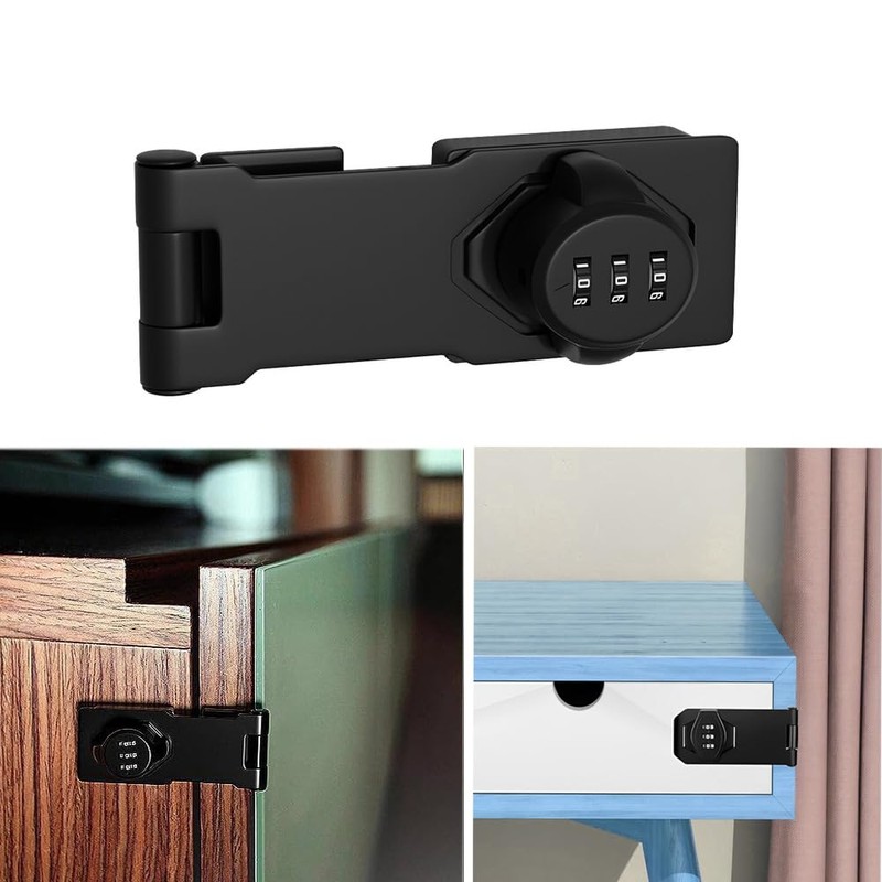 Changyeah Mechanical Password Rotary Hasp Locks,3-Digit Combination Lock,Cabinets Hasp Locks